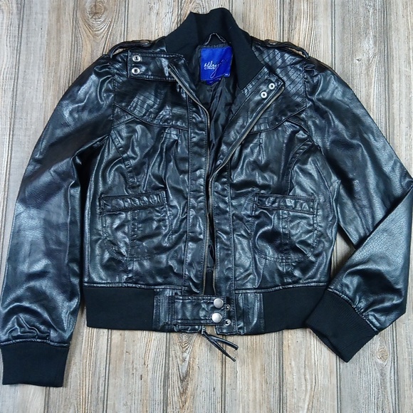 Black Faux Leather Moto Jacket - Picture 1 of 16